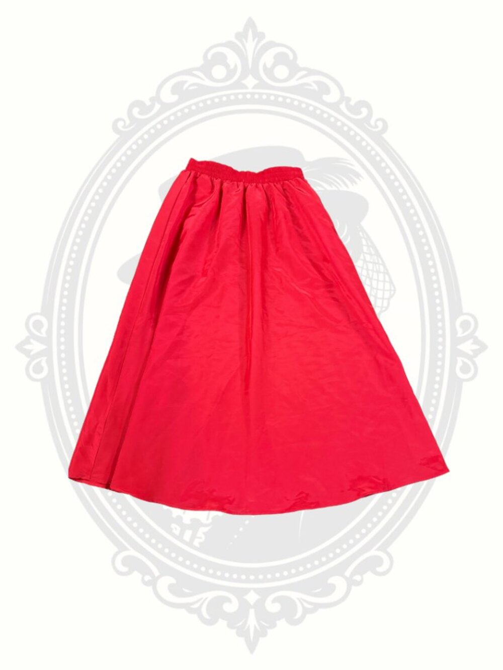 Vintage Red A-Line Skirt Elastic Waist Small USA Made